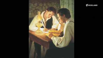 These new Scriptures were compiled
as The Book of Mormon, - Stacey Dooley Sleeps Over