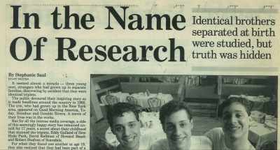 These people split us up and studied us like lab rats - Three Identical Strangers