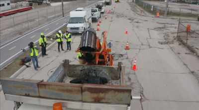 These slabs have fallen off
a larger formation, - Sewer Divers