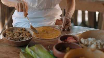 - These tamales are filled
with a Maya corn sauce - Eva Longoria: Searching for Mexico