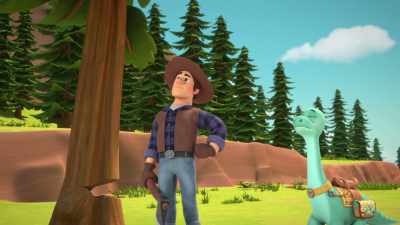 These trees topple mighty hard
when Goliath pushes them over. - Dino Ranch
