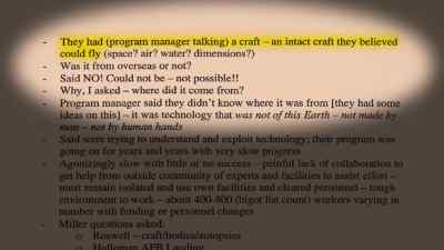 They had a craft, an intact
craft they believed could fly. - The Program