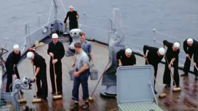They are literally
learning the ropes. - The Pacific War in Color