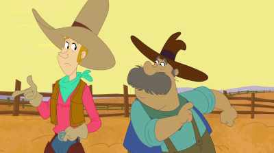 They are. They used to hunt,
uh, b... buffaloes. - Tom and Jerry Cowboy Up!