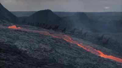 They can pick a safe route
through cooled, hardened lava... - Prehistoric Planet