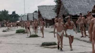 They come from a secret
prison camp deep in Thailand - The Pacific War in Color