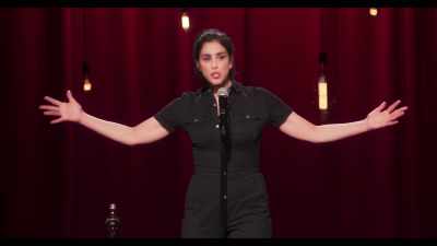 They do that a few times.
Then they go in close - Sarah Silverman: A Speck of Dust