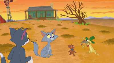 They don't know what hit 'em.
You did it. The ranch is saved. - Tom and Jerry Cowboy Up!