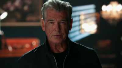 They drive south,
gunning for the safety - History's Greatest Heists with Pierce Brosnan