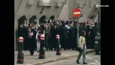 They emerged from the Old Bailey
to be greeted by clapping - The Bambers: Murder at the Farm