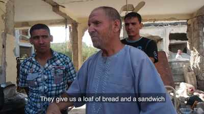 They give us bread and sandwiches, - Killing Gaza