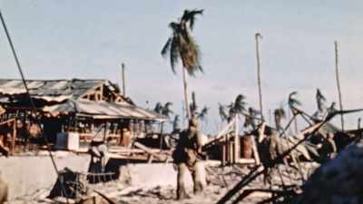 They have a tiny
toe-hold on the island - The Pacific War in Color
