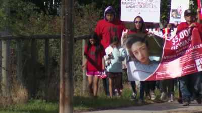 They marched from the site
where her body was found, - Murder in Big Horn