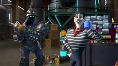 - They only eat hikers, idiot!
- (toy squeaks) - Megamind vs. the Doom Syndicate
