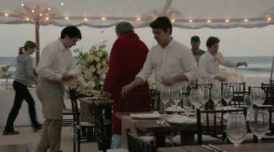 They pick up a napkin, - The Wizard of Lies