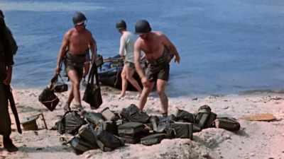 They practice underwater
reconnaissance and demolition - The Pacific War in Color