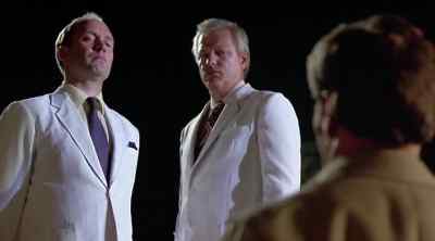 They stand at gunpoint.
-Way or you die. - Enter the Ninja