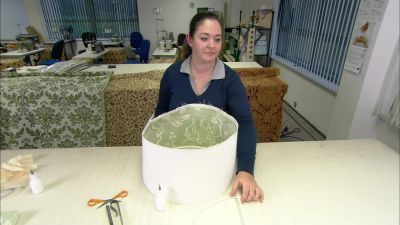 THEY STAND UP THE SHADE
ON ITS BOTTOM RING - How It's Made