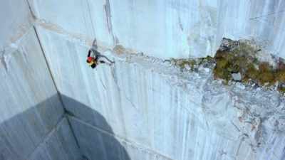 They sweep across the rock face
looking out for cracks, - Europe From Above