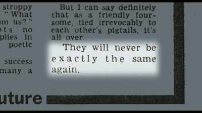 "They will never be
exactly the same again." - The Beatles: Get Back