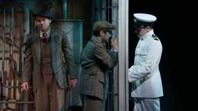 They'll only be in for an hour.
They cleaned out third-class playing craps. - Anything Goes
