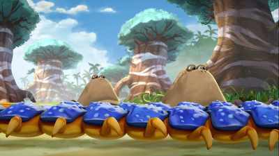 They're all after the walnut scraps
Giganto left behind. - Gigantosaurus