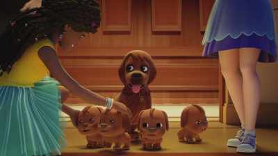 They're so cute.[BARKING] - LEGO Friends: Girls on a Mission