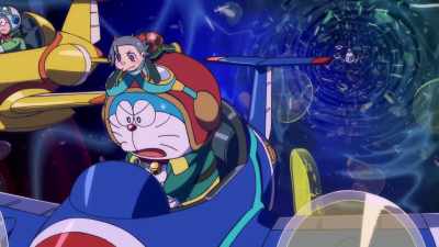 They're so persistent. Contact Time Patrol. - Doraemon the Movie: Nobita's Sky Utopia