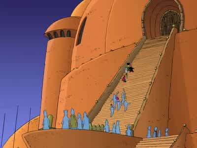 They're running up the stairs! - Futurama