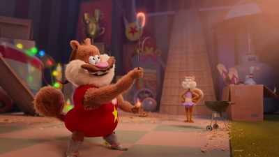 Think fast, pumpkin!
Fire up the grill! Ha-ha! - Saving Bikini Bottom: The Sandy Cheeks Movie