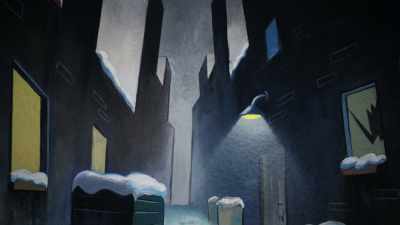 This was a cartoon
and these were the backgrounds - Happy Happy Joy Joy: The Ren & Stimpy Story