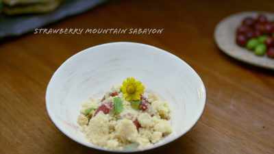 This is a
strawberry mountain sabayon. - Restaurants at the End of the World