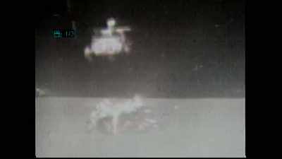 This is Apollo 15
as it lifts off from the Moon. - American Moon