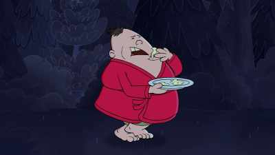 This crabs Benedict is slowing me down,
but I can't stop eating it! - The Epic Tales of Captain Underpants