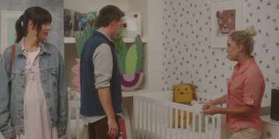 This crib converts from
a toddler bed to a day bed - Together Together
