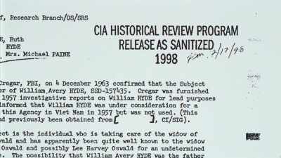 This document reveals that he
was under consideration by the - The Assassination & Mrs. Paine
