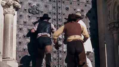 - This door's barred from the inside!
- The other is too! - The Valley of Gwangi
