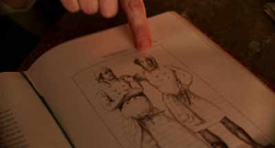 This drawing by him shows how to wear it,
tilted to one side. - The Taste of Things