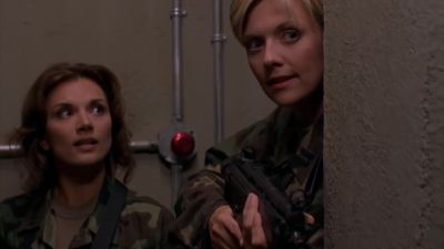 This elevator goes down
30 floors through solid rock. - Stargate SG-1