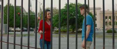 This fence was lined
with protesters. - Lifemark