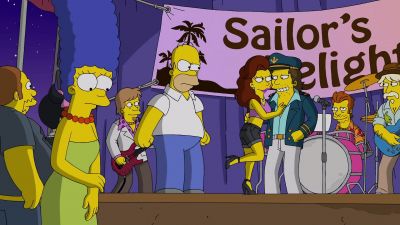 This is for not hitting on my wife. - The Simpsons