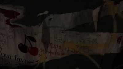 This graffiti from earlier,
somebody's ripped it down. - Murder Death Koreatown