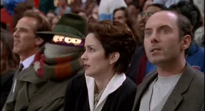THIS GUY NEXT TO MEIS DOING SOMETHING VERY WEIRD IN HIS RAINCOAT - Space Jam