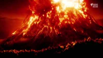 This huge explosion
caused a tsunami, - Curse of the Ancients with Alice Roberts