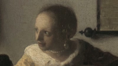 This is in contrast
to a large glass earring, - Vermeer: The Greatest Exhibition