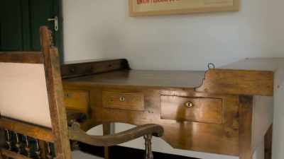 This is incredibly spartan
decoration in this room. - Write Around the World with Richard E Grant