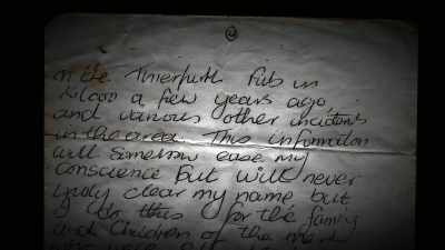 "This information will
somehow ease my conscience, - No Stone Unturned