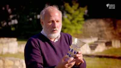 This is
a very colourful glass object, - Curse of the Ancients with Alice Roberts