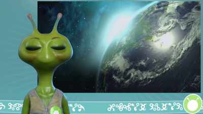 This is Ixbee, reporting from the planet - Alien TV