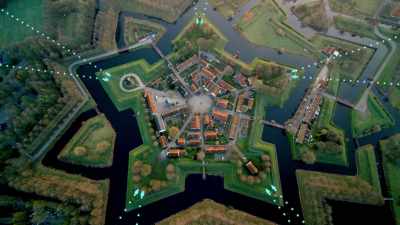 This meant that the defending troops
could give covering fire from every angle. - Europe From Above